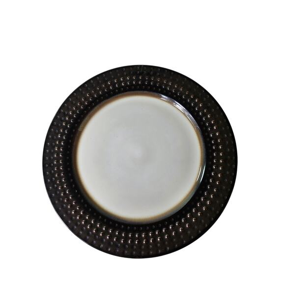 Set of 2 THRESHOLD Brown Metallic Copper Embossed ROYAL ABBEY 11" Dinner Plates - Picture 1 of 7